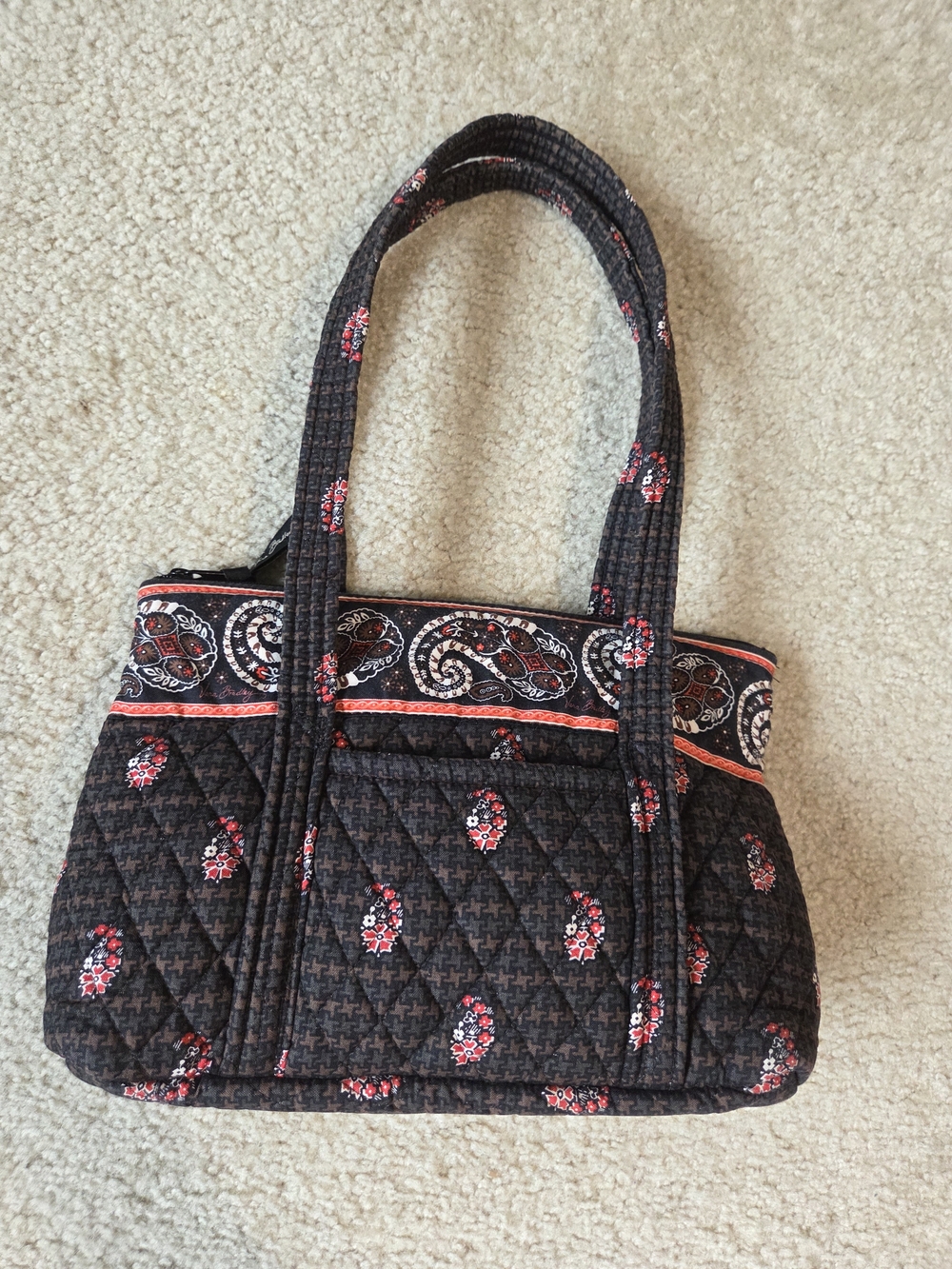 Vintage Vera Bradley Little Betsy Shoulder Bag- Houndstooth Brown